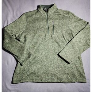 Woolrich Sweater Men XXL Green 1/4 Zip Cozy Outdoors Fleece Pullover Zip